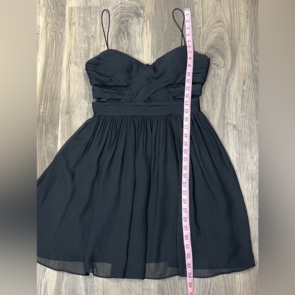 Hailey Logan Adrianna Papell Cocktail Black Mini Dress Spaghetti Straps Sz 11/12 - Picture 13 of 13